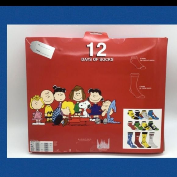 NEW Snoopy Charlie Brown Peanuts Men’s 12 Days of Socks - Picture 6 of 6